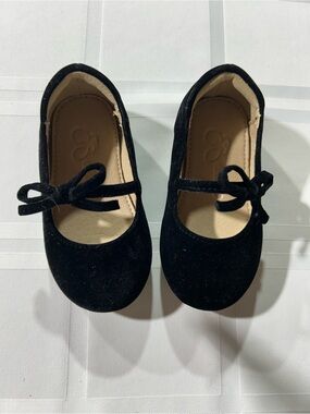 Jolie Black Velvet Bow Mary Jane Shoes for Baby